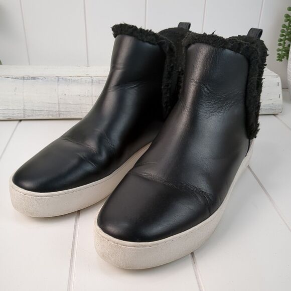 Michael Kors Ashlyn Black Leather Slip-On High Top Sneakers Women's 9.5M - Picture 3 of 9